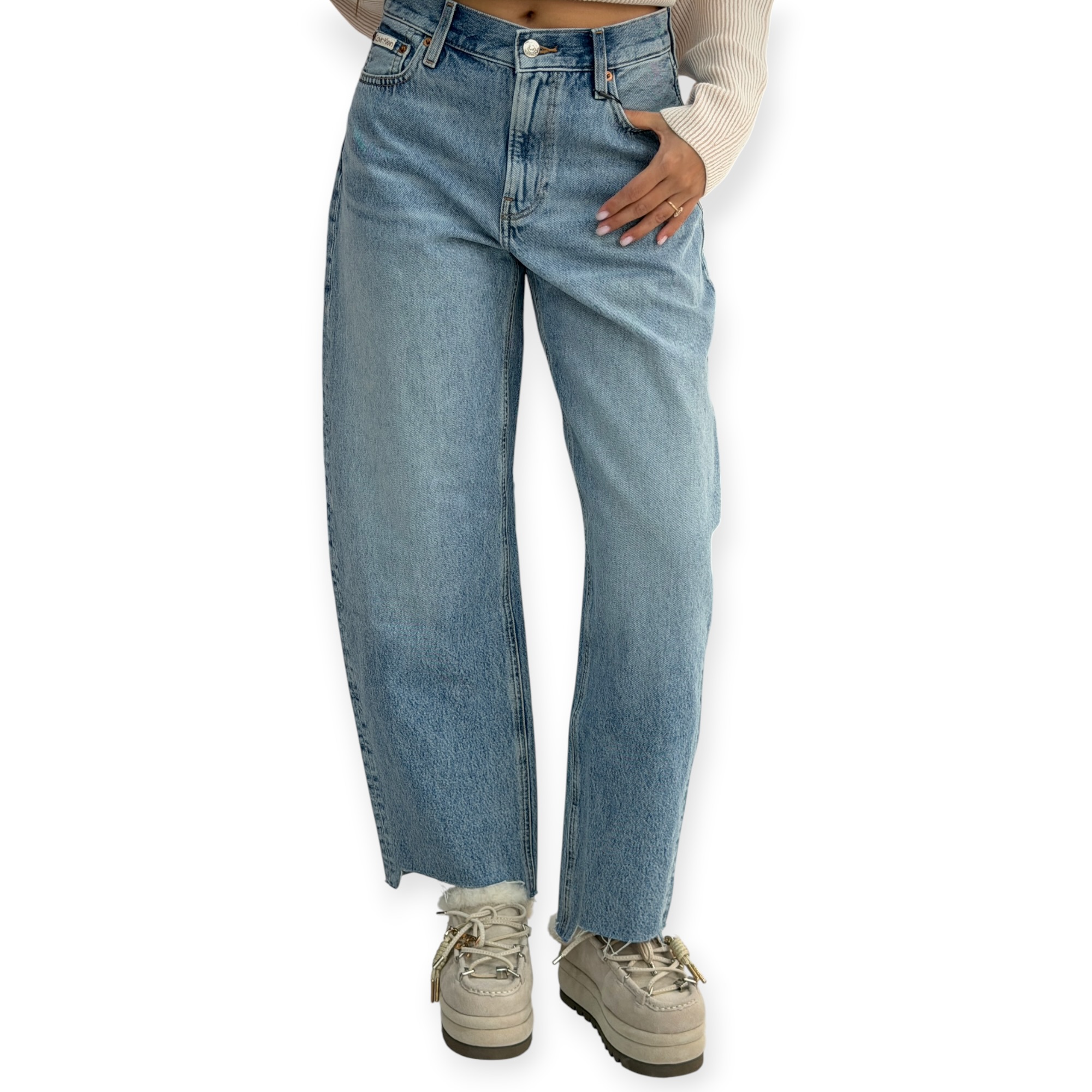 גינס נשים CLVIN KLEIN RELAXED BARREL JEANS
