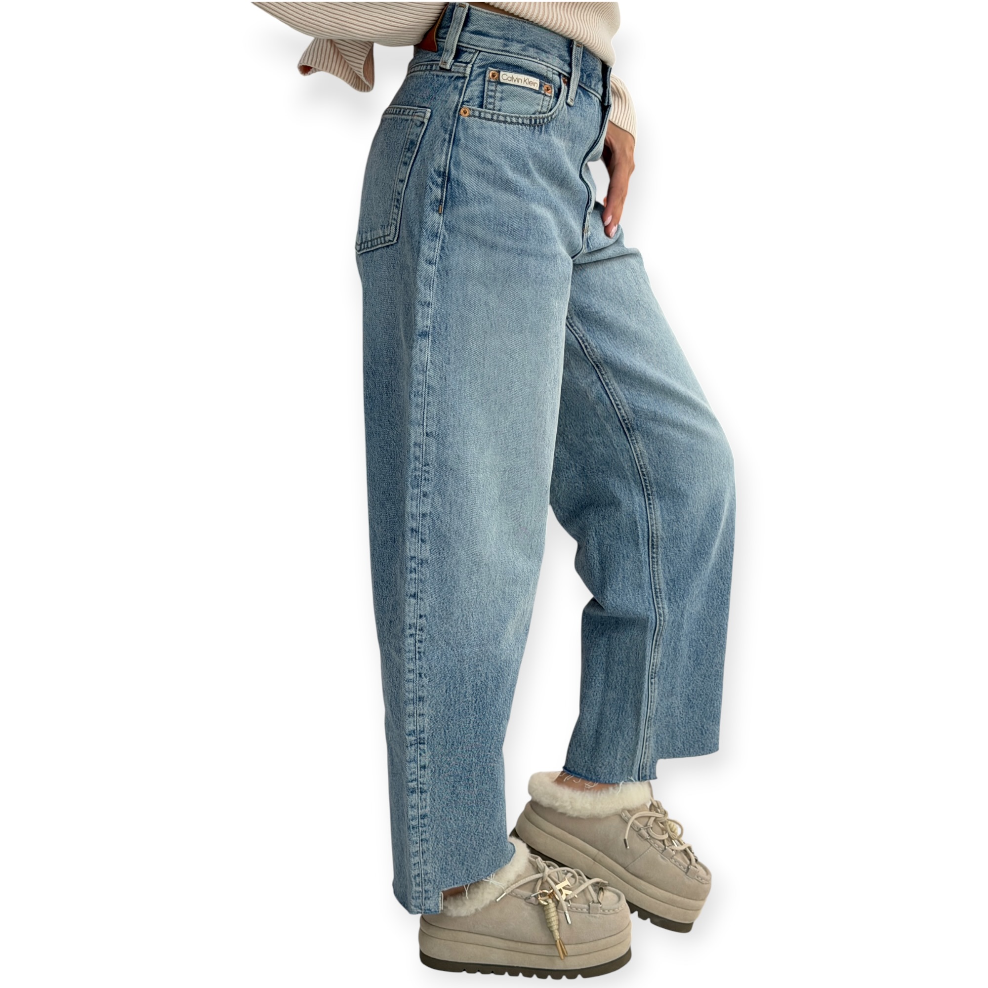 גינס נשים CLVIN KLEIN RELAXED BARREL JEANS