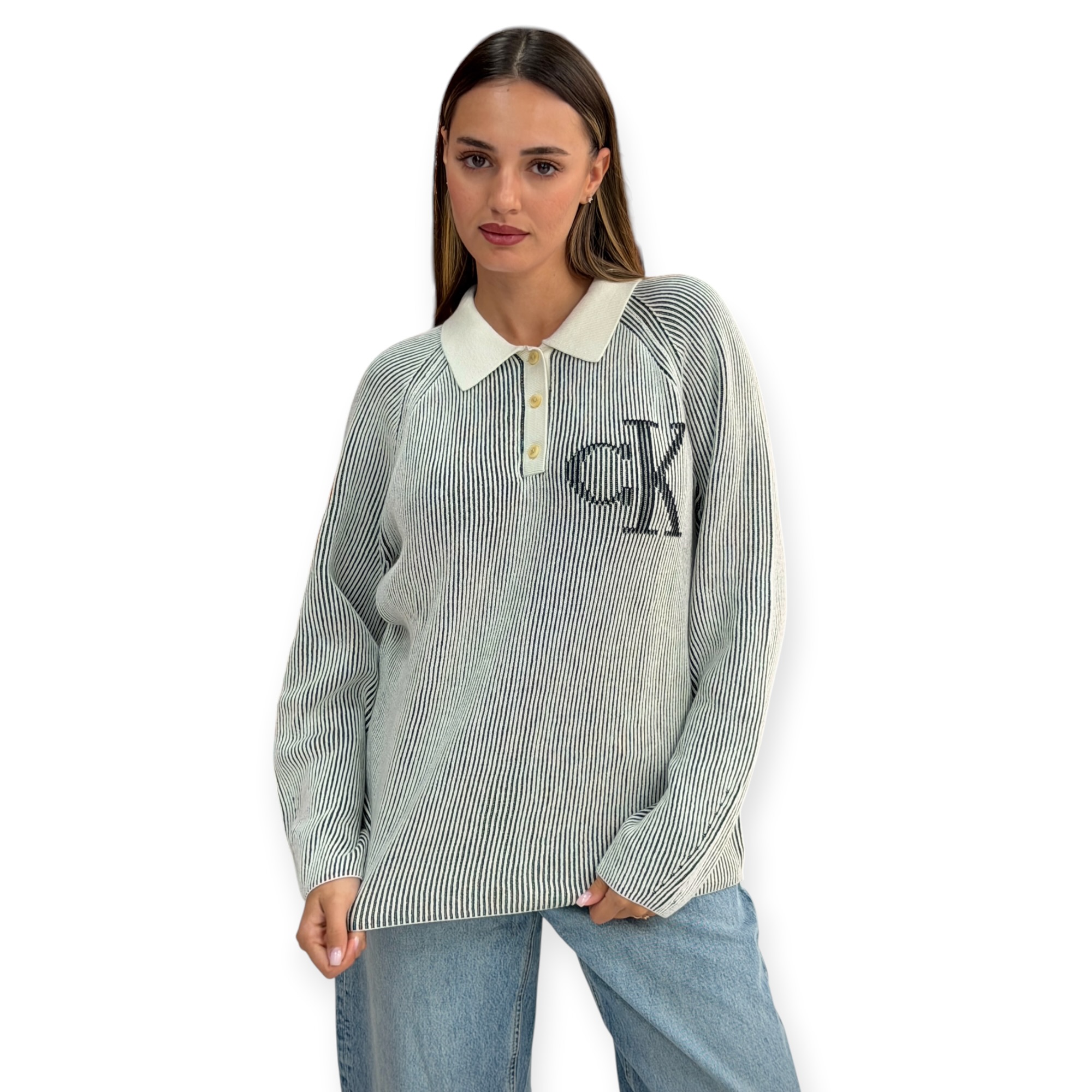 סריג נשים CALVIN KLEIN RIB POLO