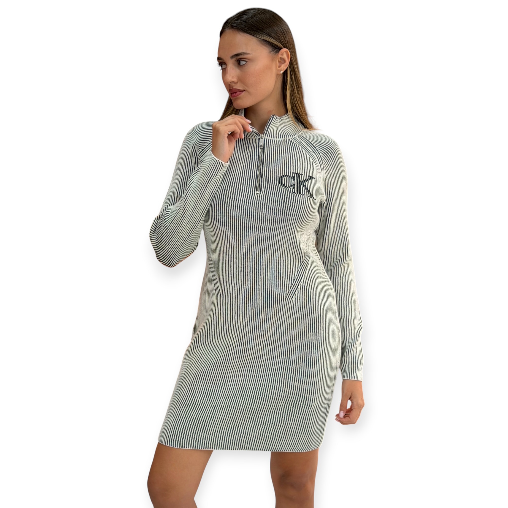 שמלה נשים CALVIN KLEIN RIB MINI DRESS שמלה נשים CALVIN KLEIN RIB MINI DRESS