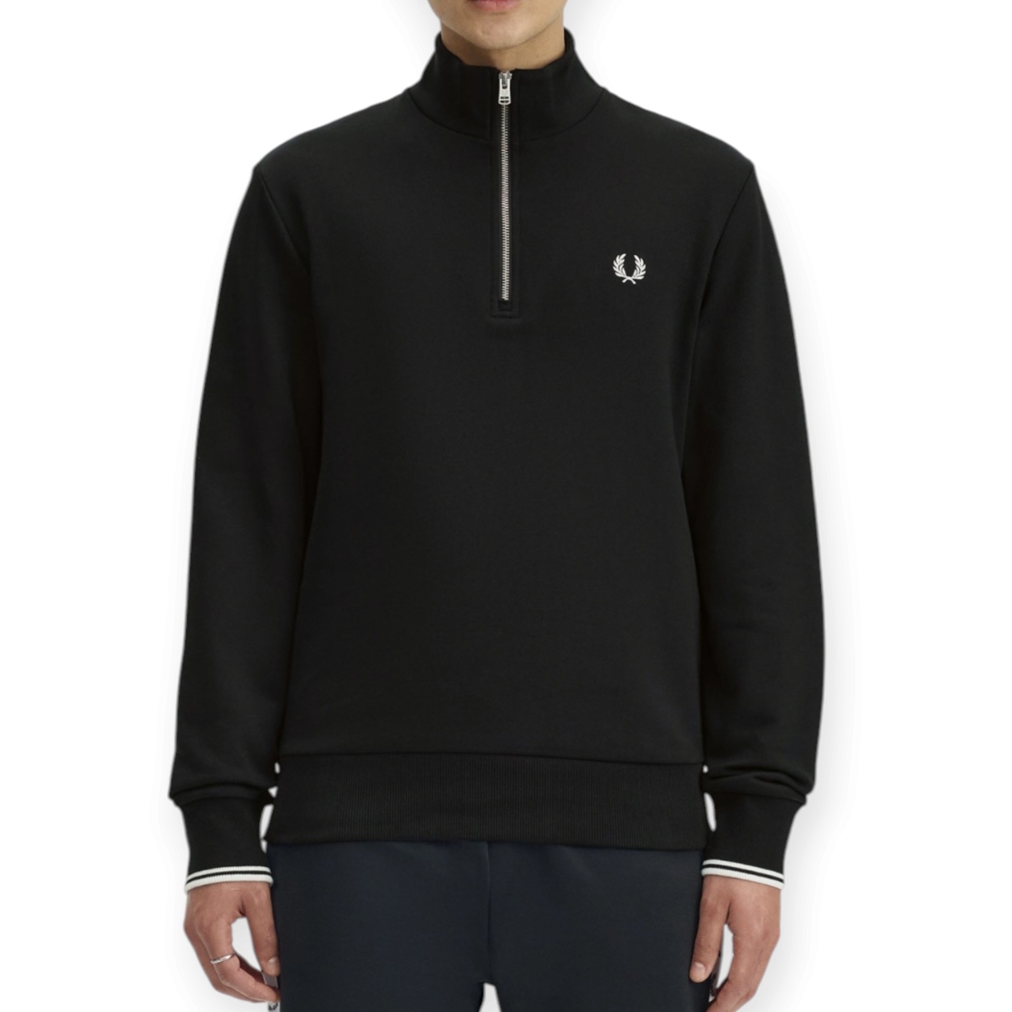 חולצה גברים FRED PERRY HALF ZIP SWEATSHIRT