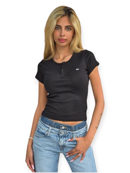 חולצה TOMMY HILFIGER SLIM BUTTON RIB