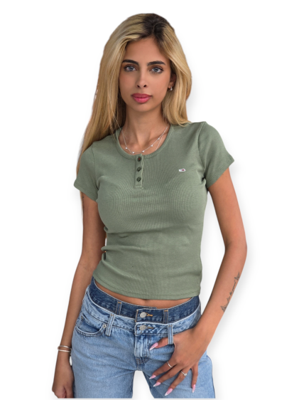 חולצה TOMMY HILFIGER SLIM BUTTON RIB