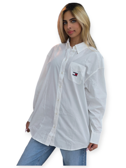 חולצה TOMMY HILFIGER OVER SIZE POPLIN SHIRT