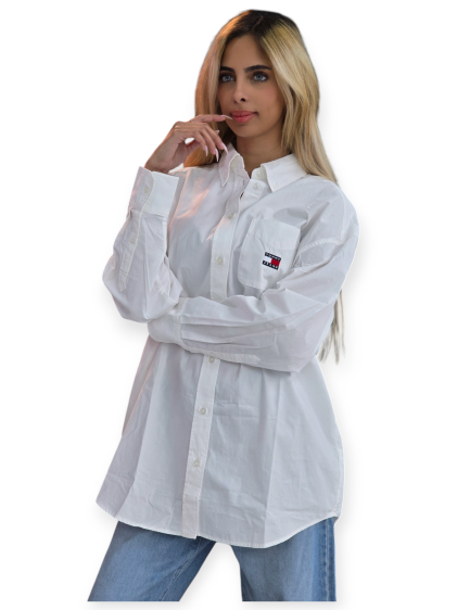 חולצה TOMMY HILFIGER OVER SIZE POPLIN SHIRT
