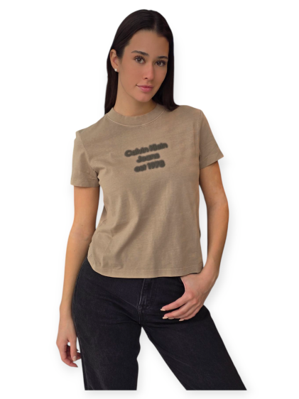 חולצה CALVIN KLEIN WASHED PUFF PRINT TEE
