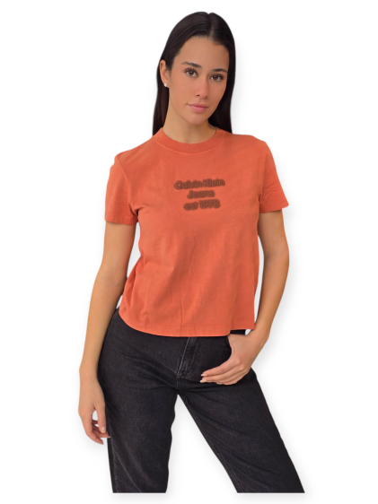 חולצה CALVIN KLEIN WASHED PUFF PRINT TEE