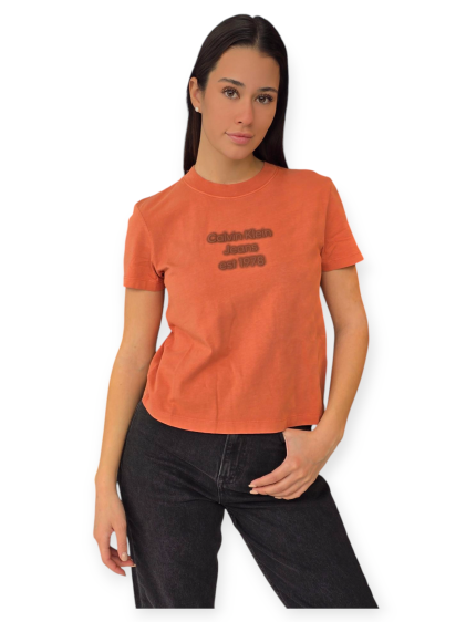 חולצה CALVIN KLEIN WASHED PUFF PRINT TEE