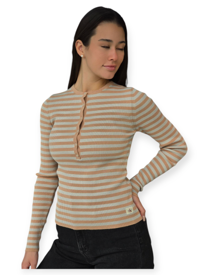 חולצה CALVIN KLEIN WOVEN LABEL SWEATER