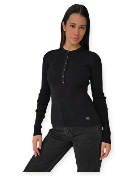 חולצה CALVIN KLEIN WOVEN LABEL SWEATER