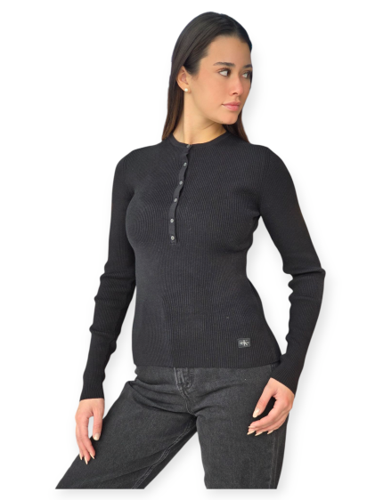 חולצה CALVIN KLEIN WOVEN LABEL SWEATER