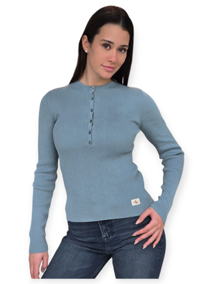 חולצה CALVIN KLEIN WOVEN LABEL SWEATER