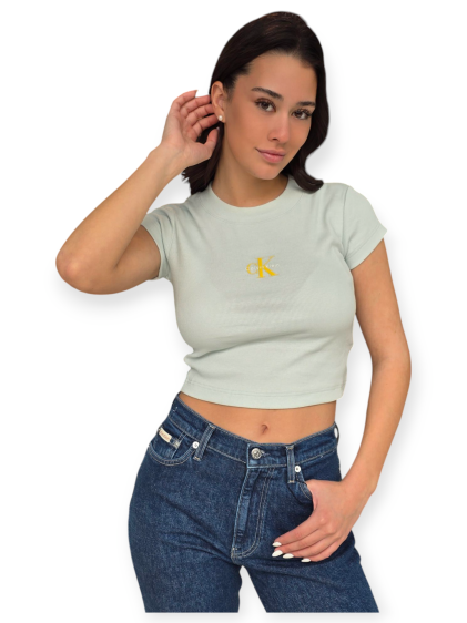 חולצה CALVIN KLEIN MONOGRAM RIB TEE
