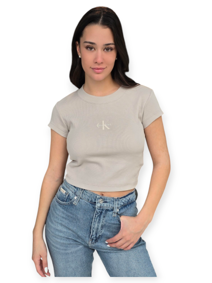 חולצה CALVIN KLEIN MONOGRAM RIB TEE