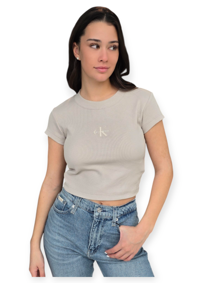 חולצה CALVIN KLEIN MONOGRAM RIB TEE