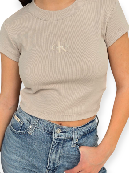 חולצה CALVIN KLEIN MONOGRAM RIB TEE