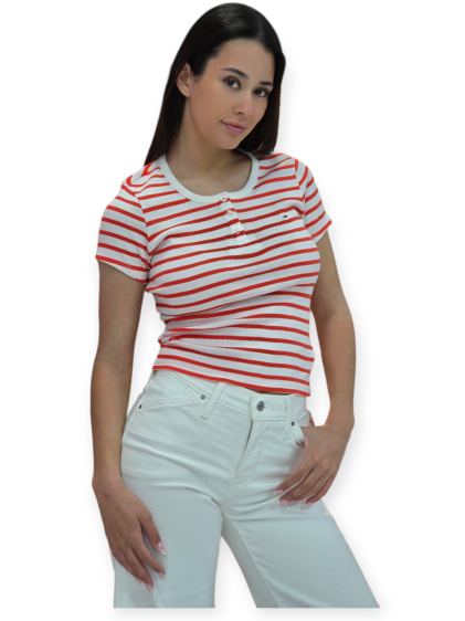 חולצה TOMMY HILFIGER SLIM BUTTON RIB