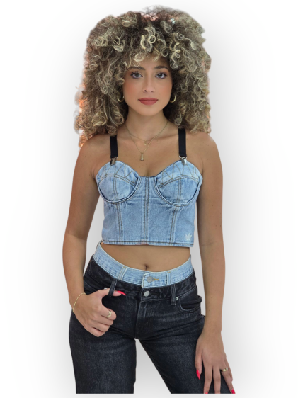 טופ ADIDAS DENIM BUSTIER INDDNM