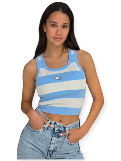 חולצה TOMMY HILFIGER CROP STRIPE TANK