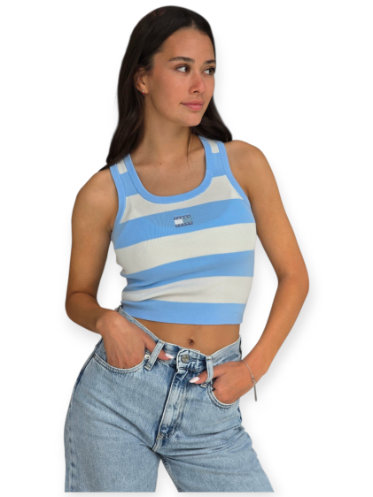 חולצה TOMMY HILFIGER CROP STRIPE TANK