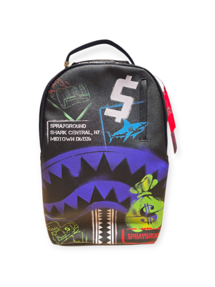 תיק SPRAYGROUND SHARK CENTRAL STENCILS WHITE DLXSV BACKPACK