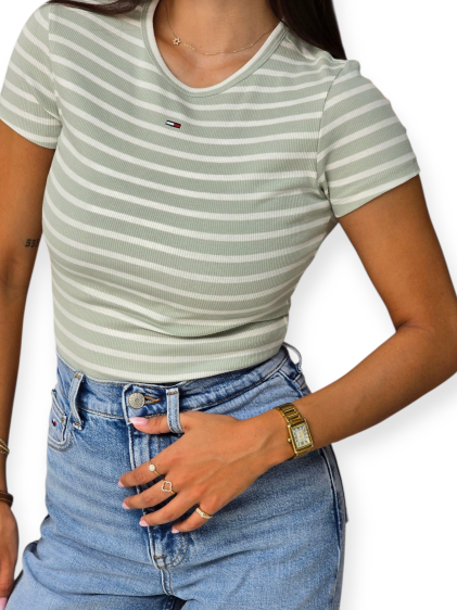 חולצה TOMMY HILFIGER SLIM RIB SS