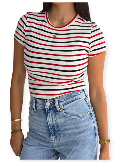 חולצה TOMMY HILFIGER SLIM RIB SS