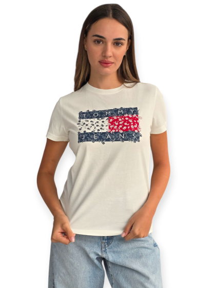 חולצה TOMMY HILFIGER FLORAL FLAG  TEE