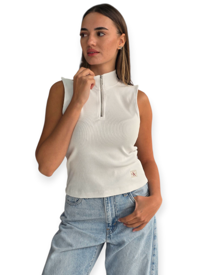חולצה CALVIN KLEIN WOVEN LABEL QZ TOP