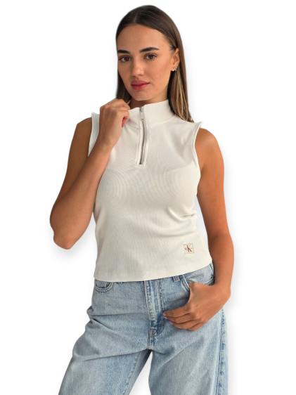 חולצה CALVIN KLEIN WOVEN LABEL QZ TOP