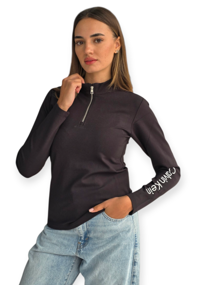 חולצה CALVIN KLEIN HALF ZIP LS TEE