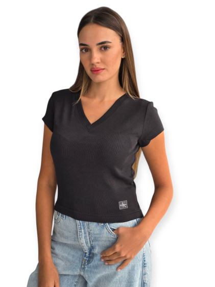 חולצה CALVIN KLEIN WOVEN LABEL RIB