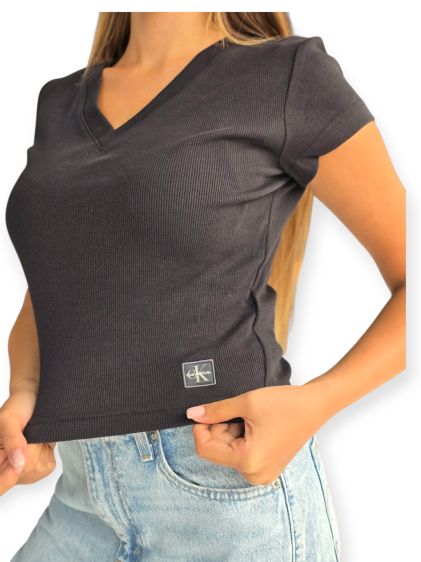 חולצה CALVIN KLEIN WOVEN LABEL RIB