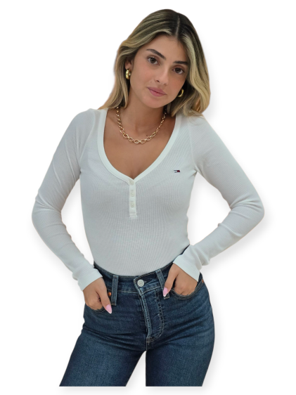 חולצה TOMMY HILFIGER SLIM WAFFLE LS TEE