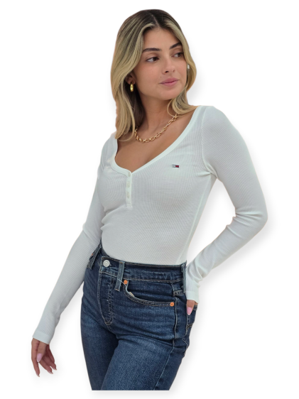 חולצה TOMMY HILFIGER SLIM WAFFLE LS TEE