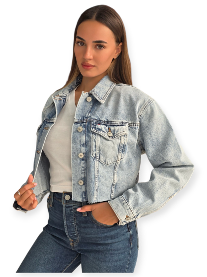 מעיל TOMMY HILFIGER CROPED TRUCKER JACKET
