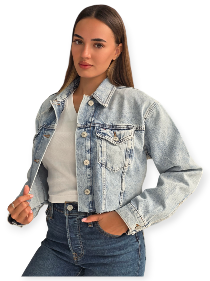 מעיל TOMMY HILFIGER CROPED TRUCKER JACKET
