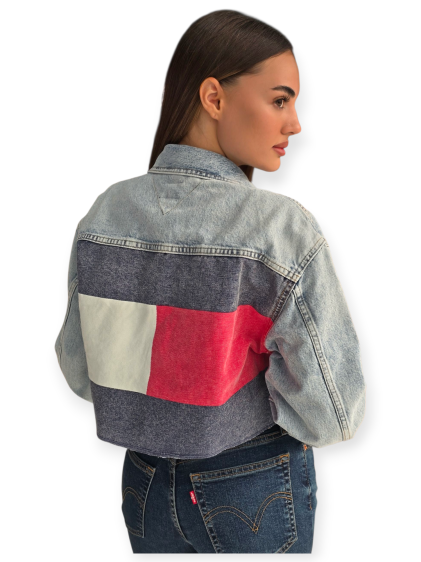 מעיל TOMMY HILFIGER CROPED TRUCKER JACKET