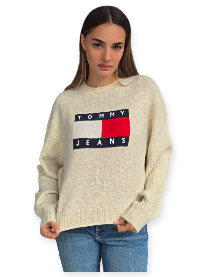 חולצה TOMMY HILFIGER MELANGE FLAG SWEATHER