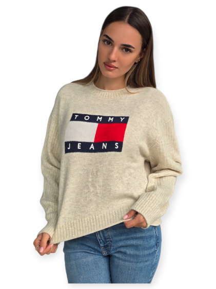 חולצה TOMMY HILFIGER MELANGE FLAG SWEATHER