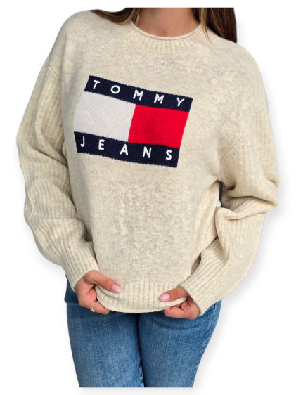 חולצה TOMMY HILFIGER MELANGE FLAG SWEATHER