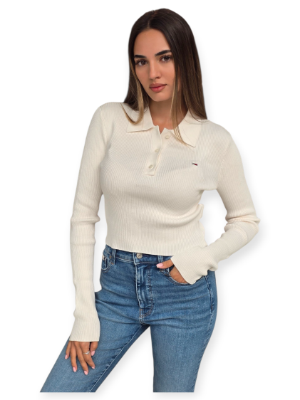חולצה TOMMY HILFIGER ESSENTIAL POLO LS SWEATHER