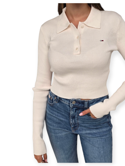 חולצה TOMMY HILFIGER ESSENTIAL POLO LS SWEATHER