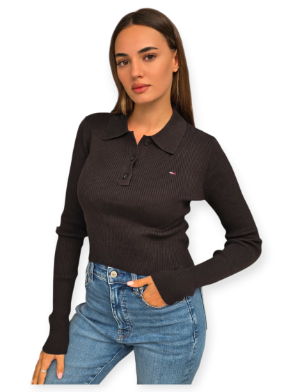 חולצה TOMMY HILFIGER ESSENTIAL POLO LS SWEATHER