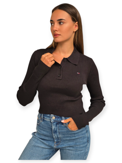 חולצה TOMMY HILFIGER ESSENTIAL POLO LS SWEATHER