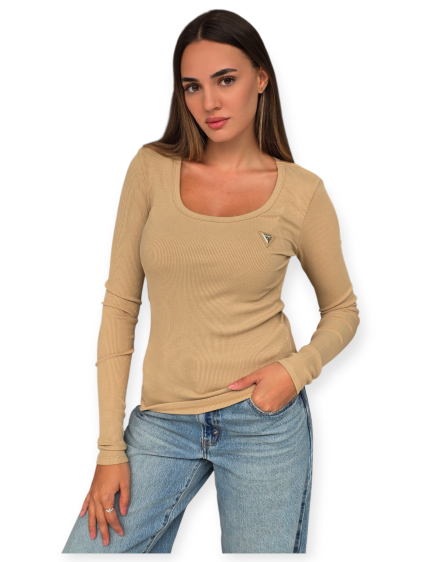 חולצה GUESS COLETTE LS RIB TOP