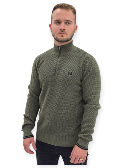חולצה FRED PERRY WAFFLE STITCH HALF ZIP JUMPER
