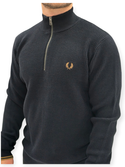חולצה FRED PERRY WAFFLE STITCH HALF ZIP JUMPER