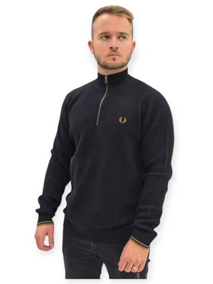 חולצה FRED PERRY WAFFLE STITCH HALF ZIP JUMPER