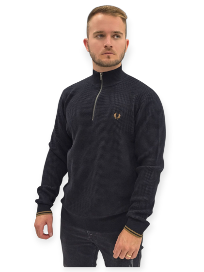 חולצה FRED PERRY WAFFLE STITCH HALF ZIP JUMPER